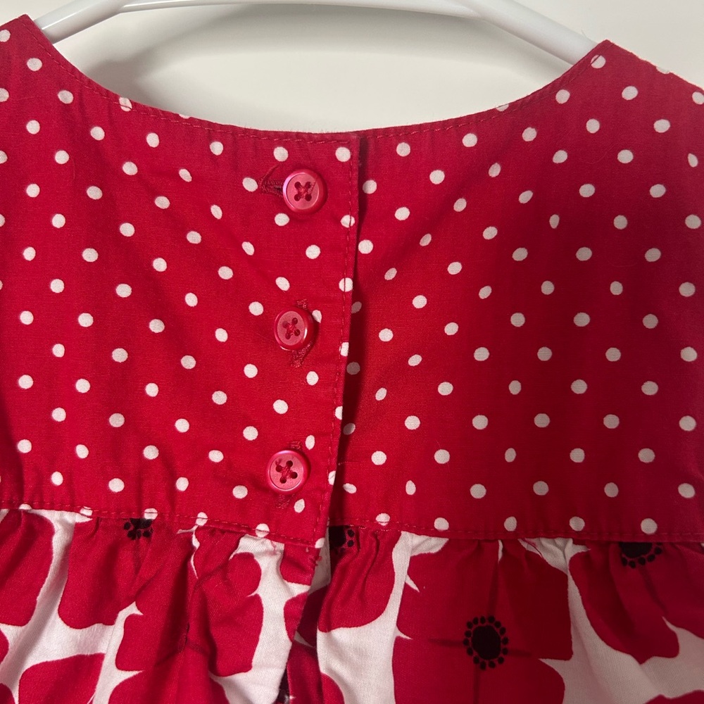 Gymboree Red and White Floral Polka Dot Dress 2T - Picture 3 of 6